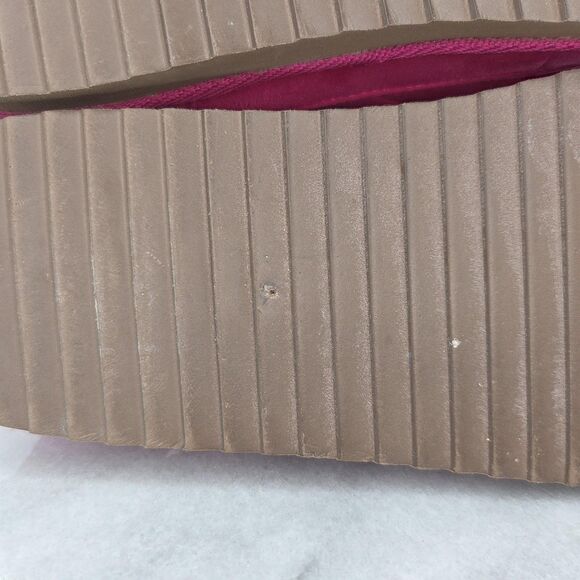Old Navy Slippers Womens Size 8 Pink Faux Suede Sherpa Lined Indoor Outdoor - Picture 11 of 12